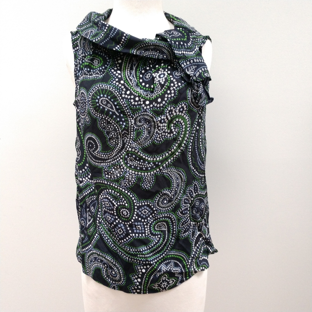Talbots Paisley Button Up Back Blouse